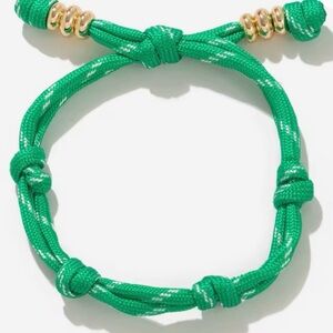 BaubleBar Bracelet Green Knotted Bracelet with Gold Accents